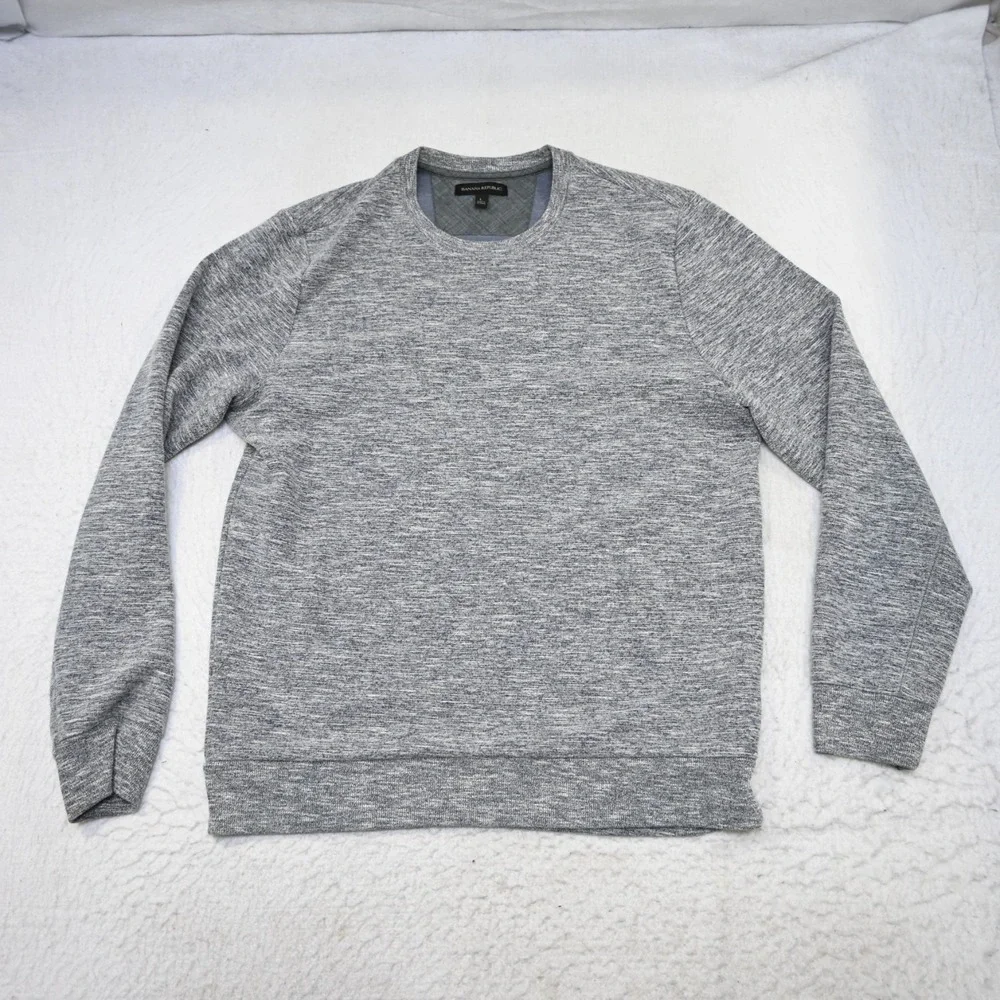 Banana Republic Crew Neck Sweater Mens Large Blue‎ Viscose Long Sleeve Pullover